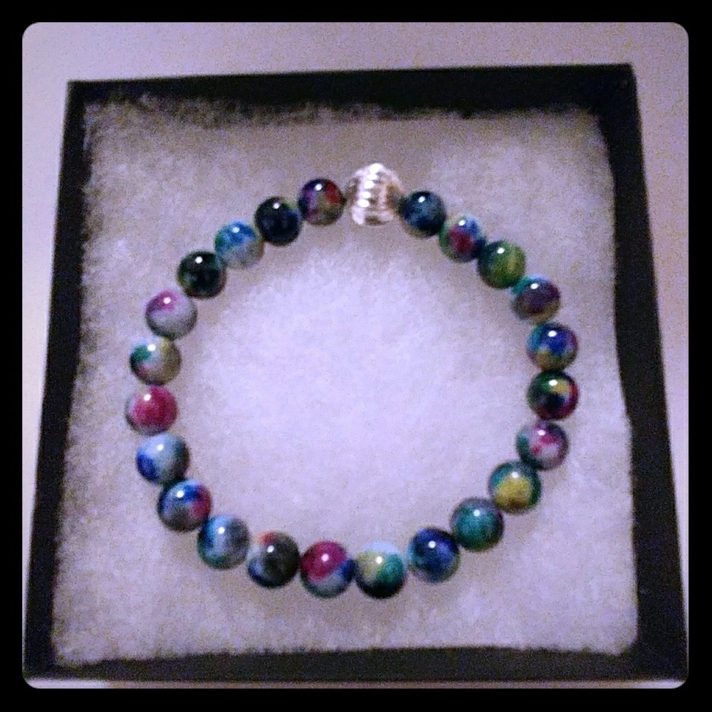 Teal & Blue Jade Stone Bracelet